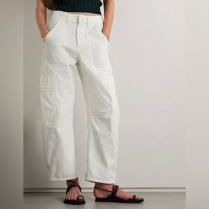 NEW Citizens of Humanity Marcelle Corduroy Pants Women 30 White Low Slung Barrel